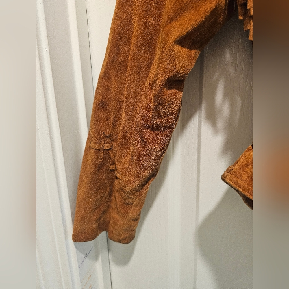 Vintage Wilsons Brown Suede Fringe Jacket Westerncore Cowboy Small - Picture 3 of 9